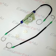 VW Golf 4 Window Regulator Cable SET with clips and motor cover for Front Left door