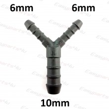 3-way (Y-piece) 6mm - 10mm - 6mm Barbed Hose Joiner / Fitting