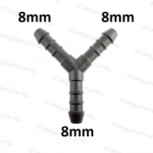 3-way (Y-piece) 8mm - 8mm - 8mm Barbed Hose Joiner / Fitting